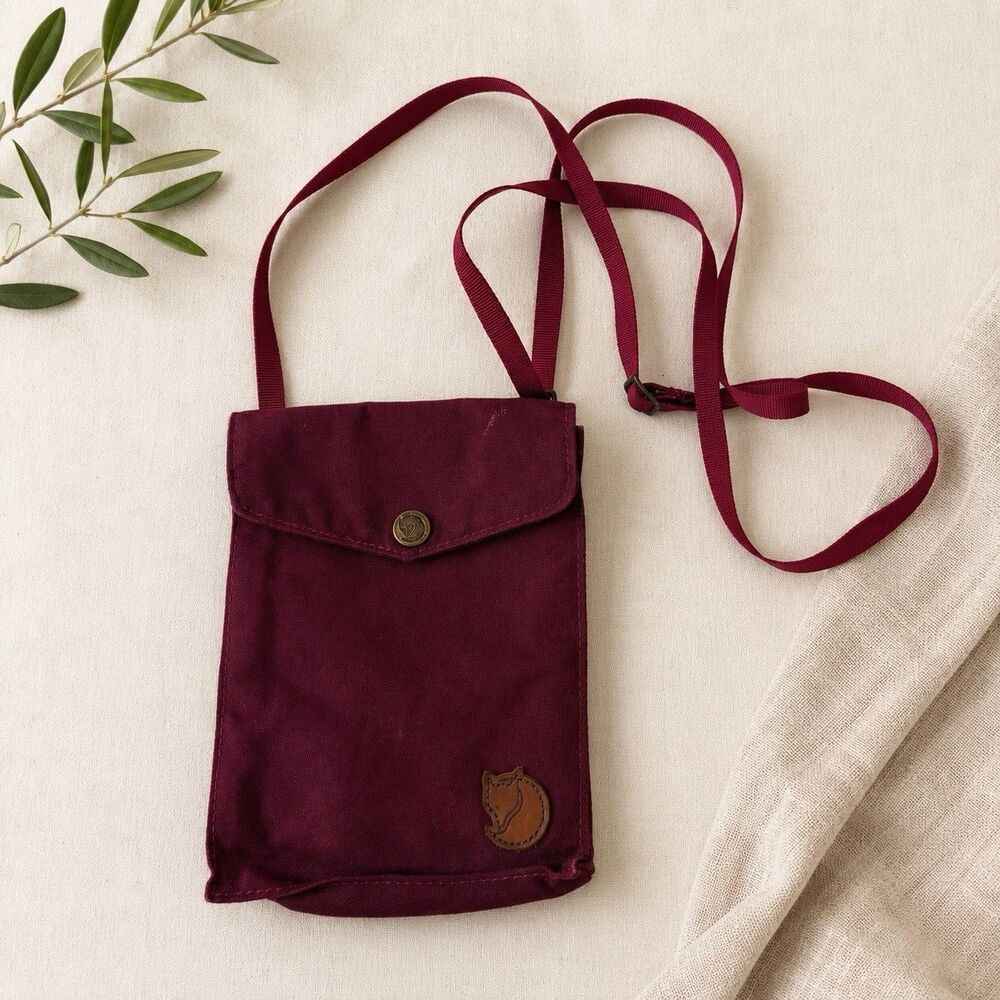 Fjallraven Pocket Bag G-1000 Burgundy Crossbody Mini Travel Shoulder Bag Sweden